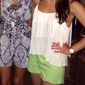 White tank with tassels
